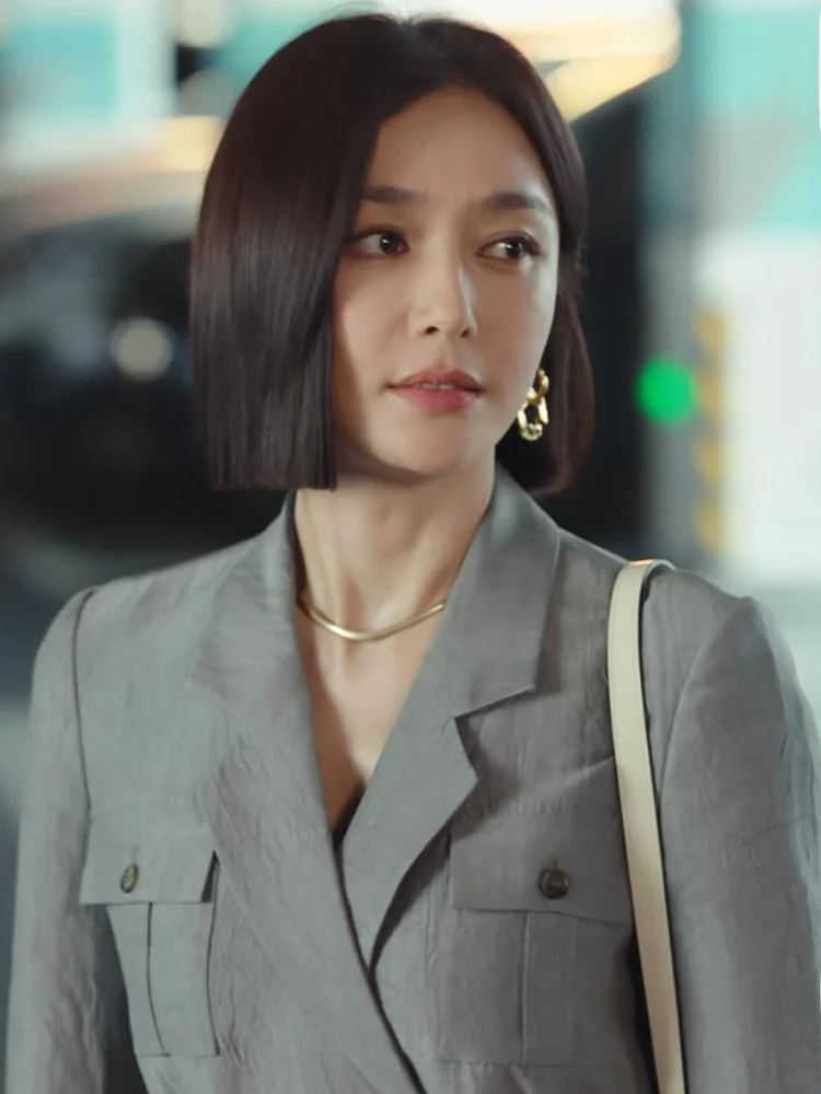 เสื้อคลุมกิโมโนลำลองแบบยาวสำหรับผู้หญิง พร้อมเข็มขัด สไตล์เกาหลี สำหรับฤดูใบไม้ผลิและฤดูใบไม้ร่วง แฟชั่นผู้หญิง ผ้าโพลีเอสเตอร์