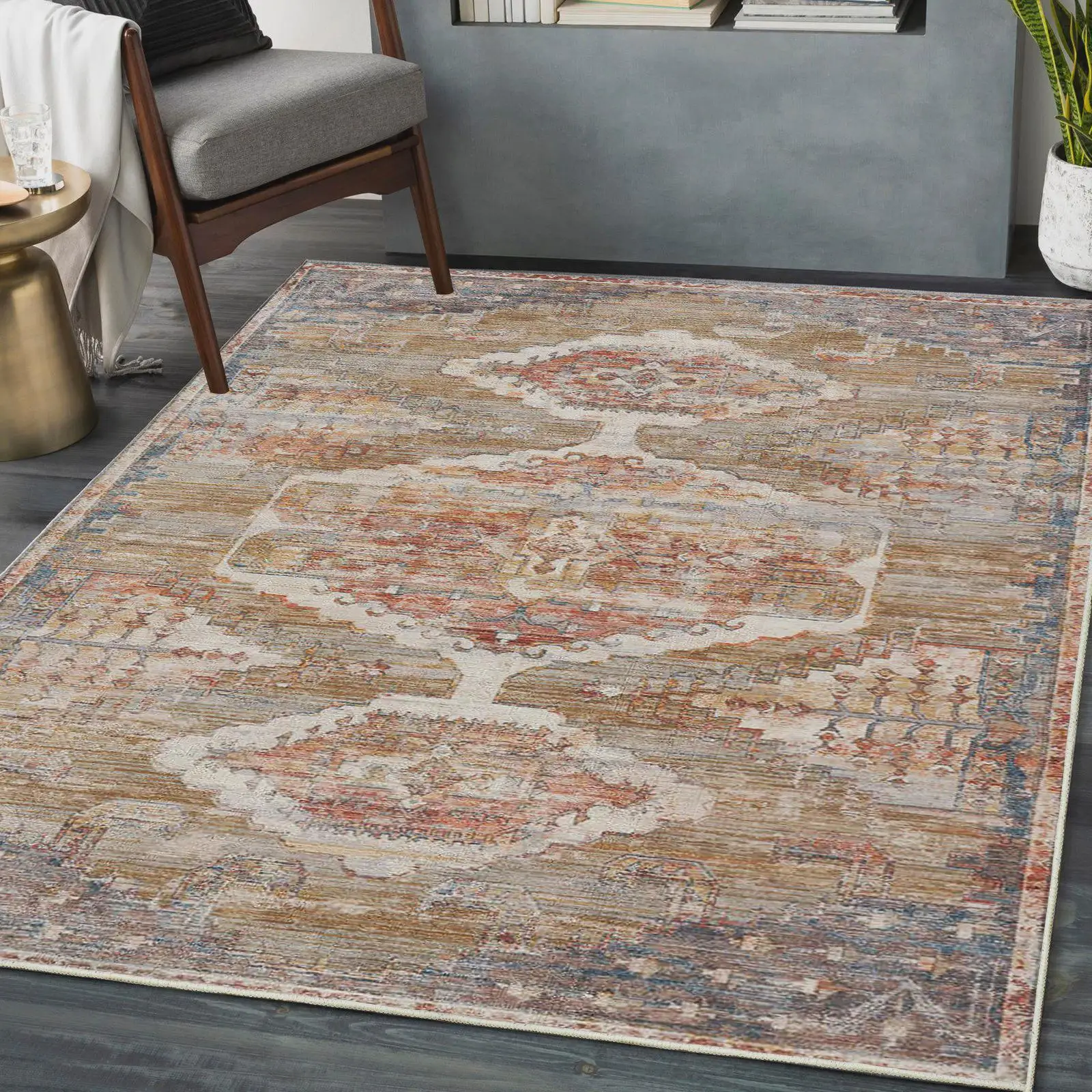 

VIKAMA Large Living Room Rug Anti-Slip Absorbent Pad, Washable and Foldable for Sofa and Coffee Table Rugs