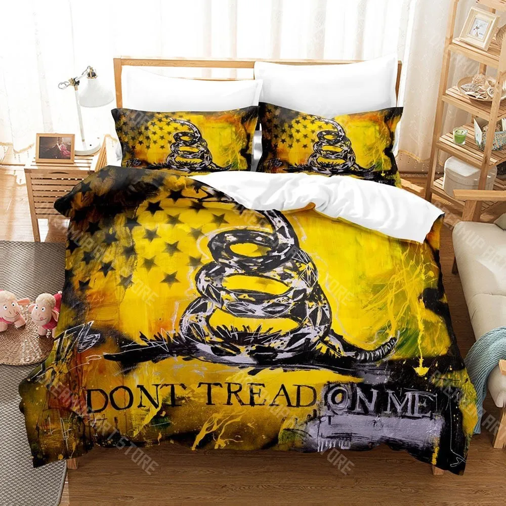 3D Printed Don't Tread on Me Metal Band Bedding Set for Boys Girls Duvet Cover Twin Queen King Full Single Double Sizes