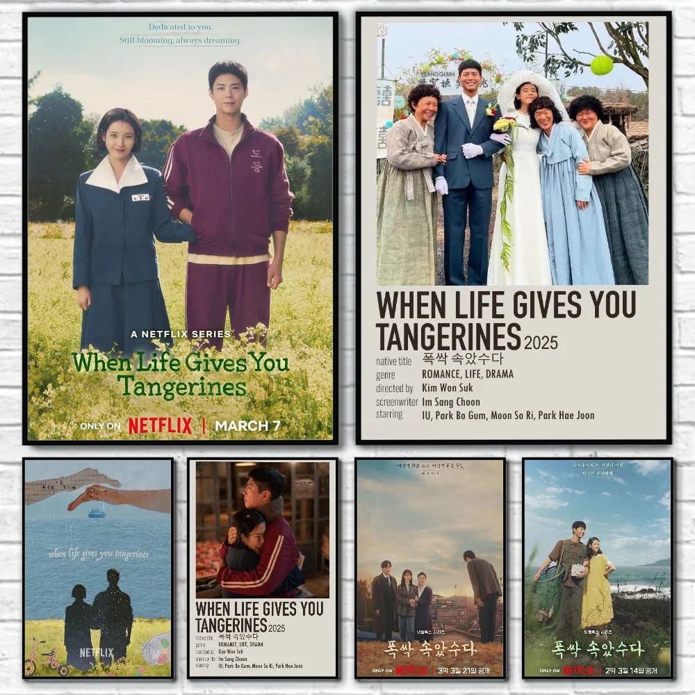 Korean tv show popular Drama When life gives you tangerines Poster Home living room Wall Art Garage Room Decor room decoration