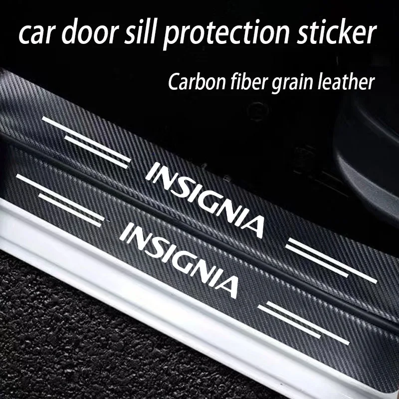 Carbon Fiber Car Sticker DIY Paste Protector Strip Auto Door Sill Side Protect Film for opel Insignia accessories Anti-scratch