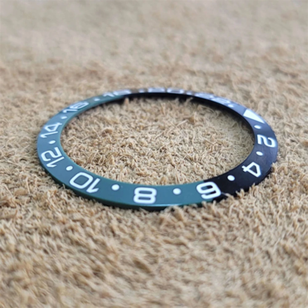 ใหม่38มม./30.5มม.สี GMT เซรามิค Bezel สีเขียวส่องสว่าง/สีฟ้า Incline แหวนปรับเปลี่ยนนาฬิกาอุปกรณ์เสริม