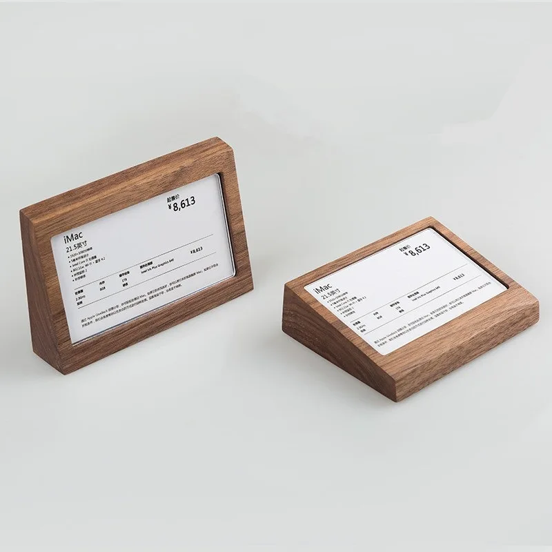 

Premium Solid Wood Table Card Display Stand - Elegant Acrylic Price Tag Holder for Pricing and Promotions Office Supplies