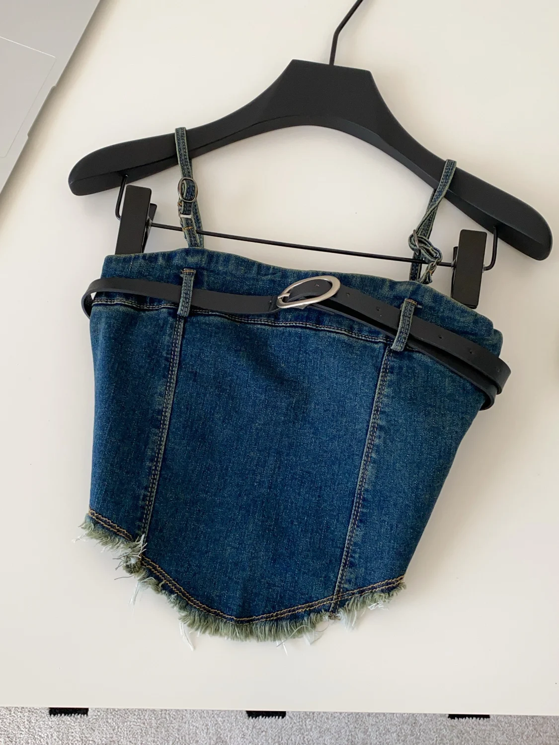 سترة Sweet Spicy Girl بحزام من قماش الدنيم للنساء، طبقة أساسية شتوية غير متماثلة، سترة متوترة للتنقل، مقاس نحيف... #3