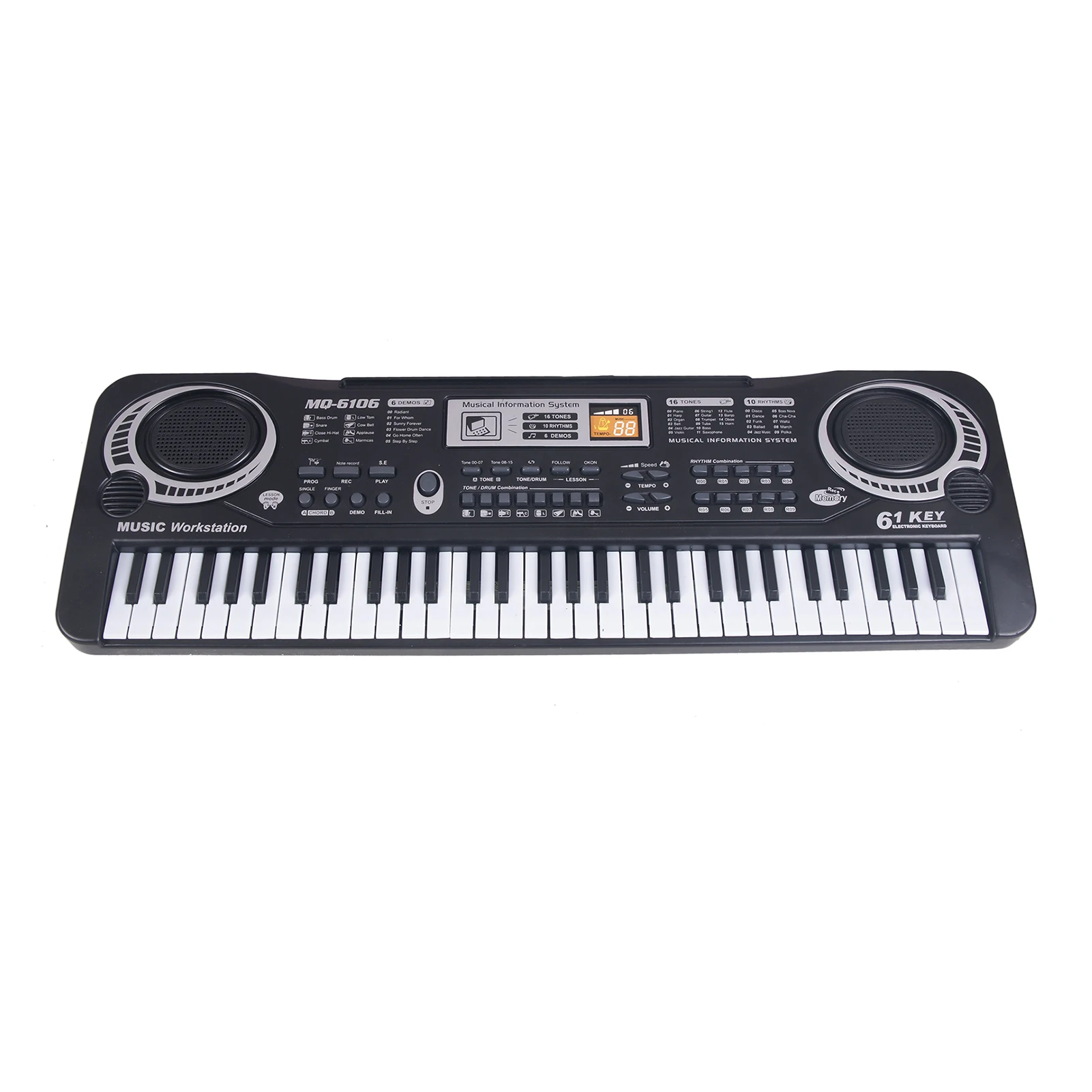 Electronic Keyboard KeyBoard Electric Piano Kids Gift Musical Instrument 61 Keys Black Digital Music