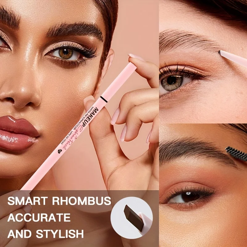 USHAS, matita per sopracciglia a doppia estremità, punta triangolare, matita per sopracciglia facile da usare (4 colori)