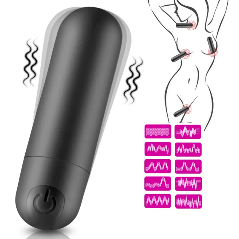 Mini consolador de bala con carga USB para mujer, vibradores de 10 velocidades, masajeador Anal y vaginal, Juguetes sexuales para adultos,