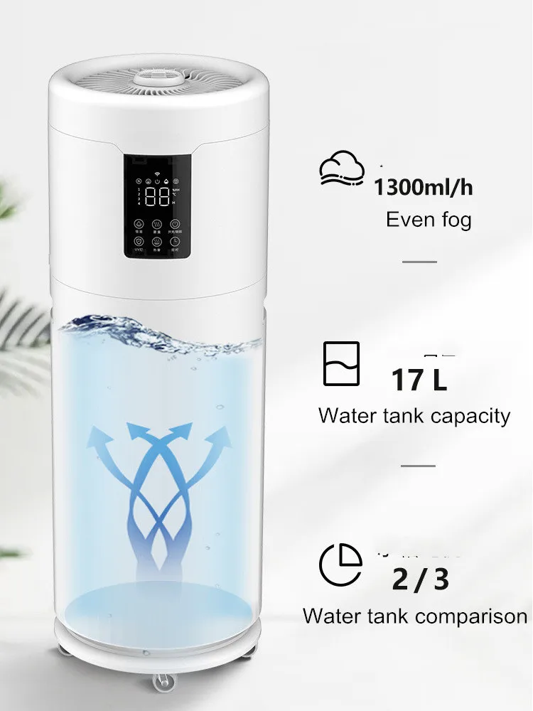 100-240V Humidifiers for Large Room Wholehouse Humidifier 2000 sq.ft.Honovos 17L/4.5Gal Ultrasonic Cool Mist Large Humidifier