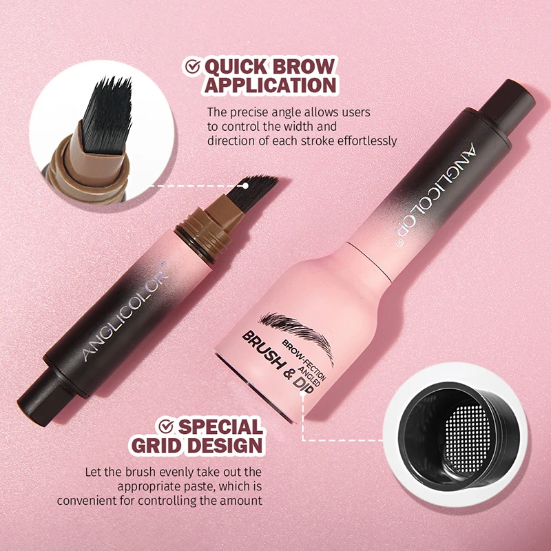 Popular Eyebrow Cream Waterproof Not Smudge Eyebrow Cream Long Lasting Color Rendering Smear-Proof Makeup Wild Eyebrow New