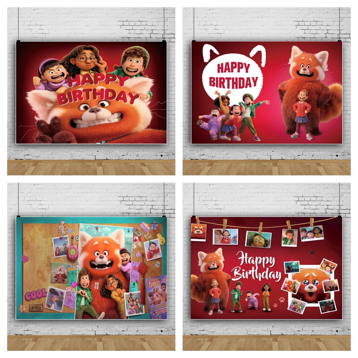 Turning Red Photo Background For Photography Backdrop Birthday Decorations Baby Shower Girl Kid's Party Banner Props Photozone