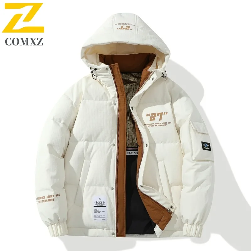 

COMXZ Men Parker Coat Graphene Heat Storage Outdoor Solid Ski Windproof Hiking Puffer Jacket High Quality Snow Winter Jackets
