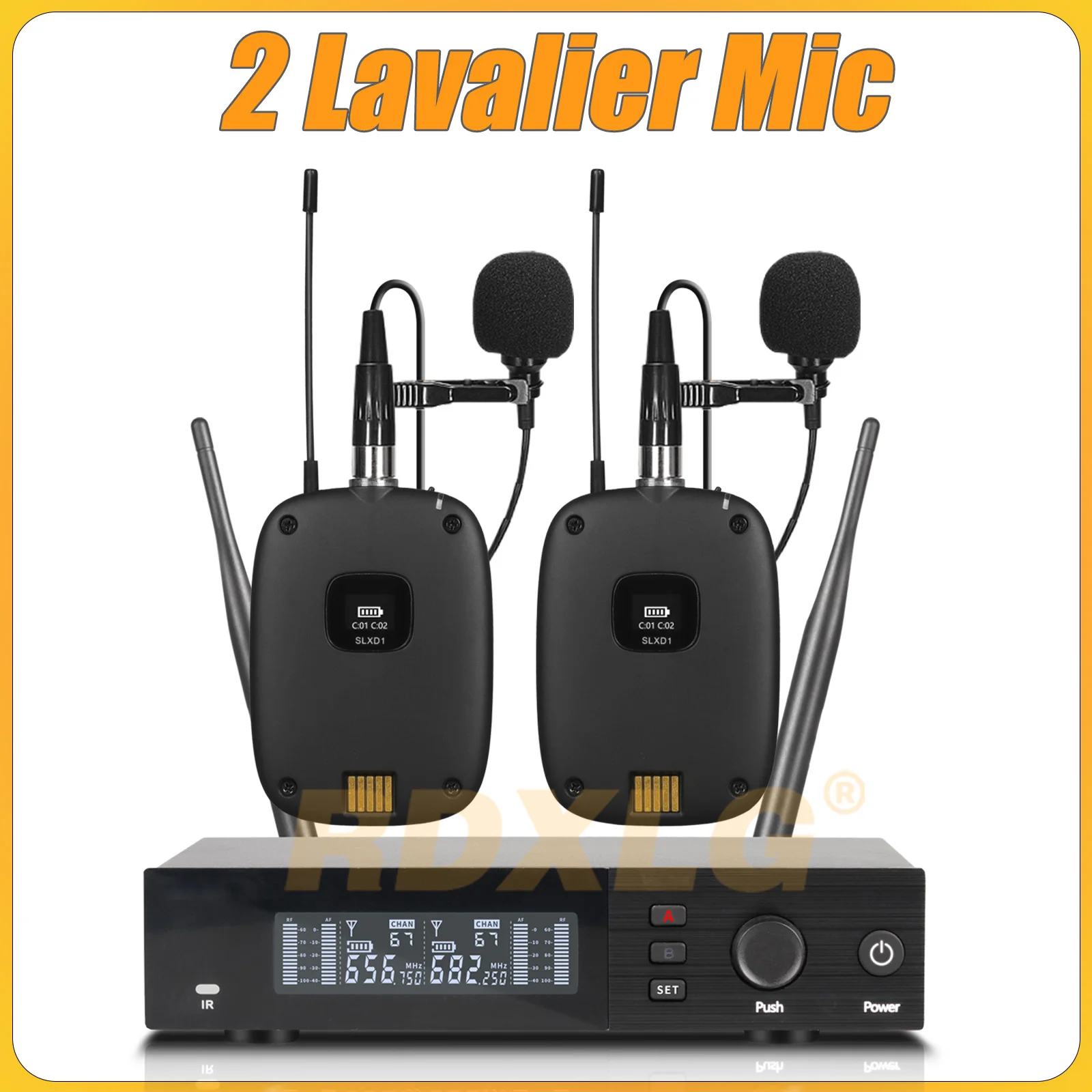 Topkwaliteit! SLXD4 Professionele dubbele draadloze microfoon Stage Performance 2 kanalen 600-699 MHz UHF Karaoke Metal Handheld SLXD2