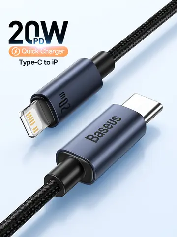 Baseus USB Cable For iPhone 13 12 11 pro max iPhone USB Cable Fast Charging For iPhone X XR 8 USB Type C to lightning Cable