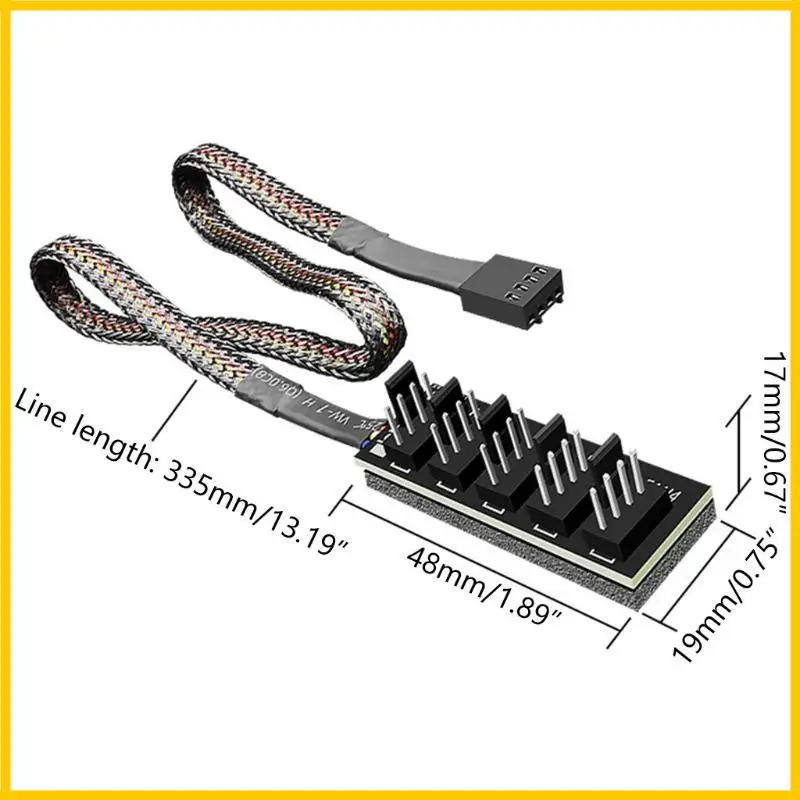 Coolmoon 4Pin 3Pin Fan CPU Hub PWM SPLITTER Computer Fans Extension 5Ports
