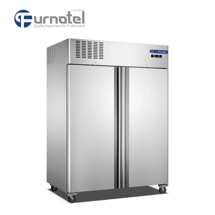 1350L heavy-duty double glass door vertical refrigerator freezer