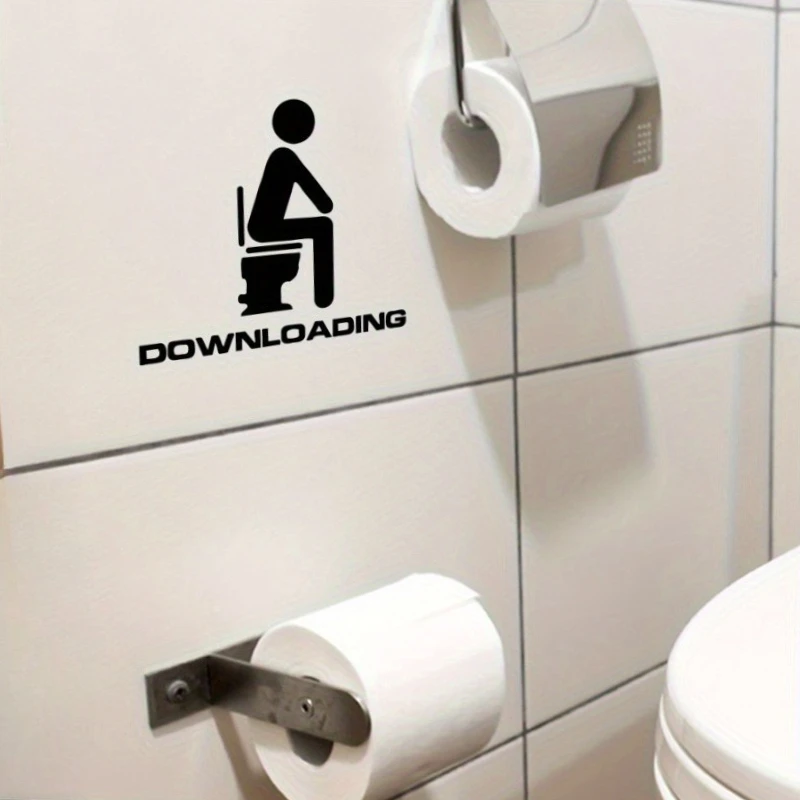 1 قطعة تنزيل ملصقات المرحاض الإنجليزية القابلة للإزالة ملصقات الحائط المنزلية للمرحاض، ملصقات المرحاض