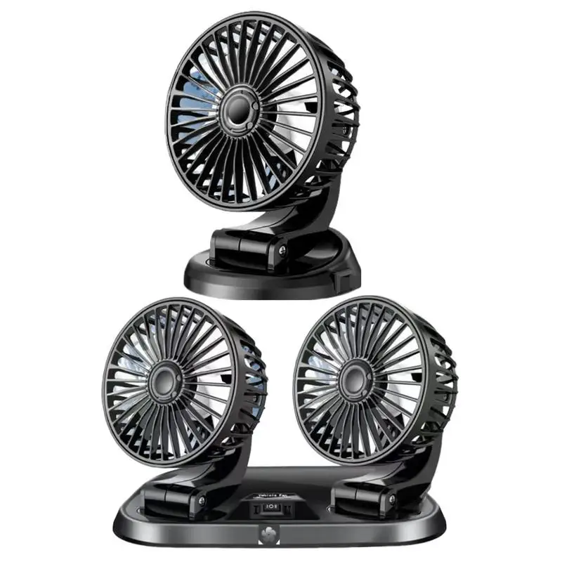 USB Fan For Car 5V 1A Adjustable Small Auto Fans 2 Speeds Rechargeable 360 Degree Rotatable Backseat Air Fan Vehicle Cooling