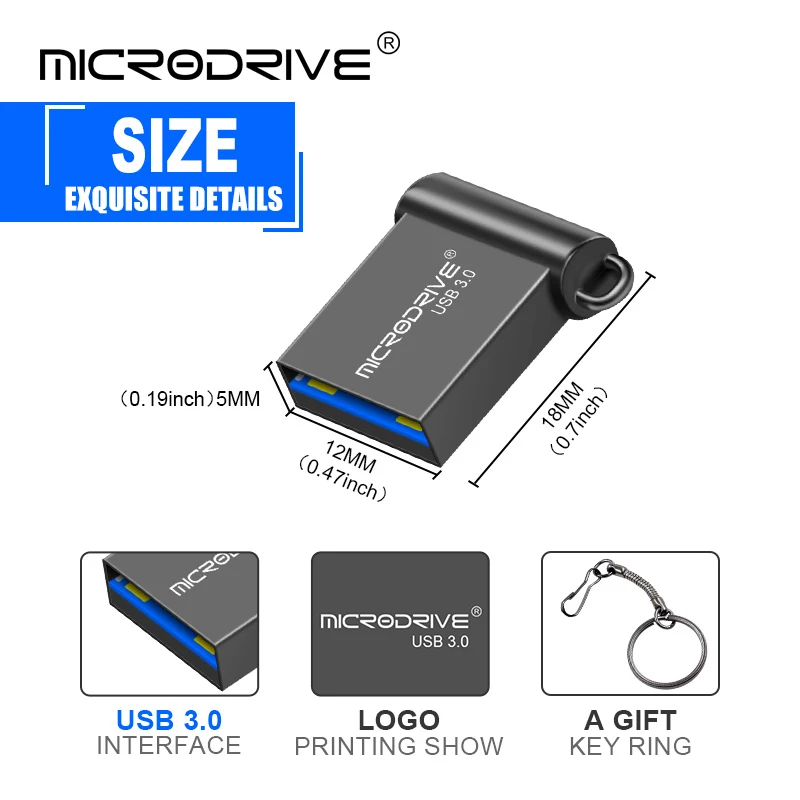 High Speed USB Flash Drive, Mini Pendrive, Stick Pen, Frete Grátis, 128GB, 64GB, 32GB, 16GB, Cle