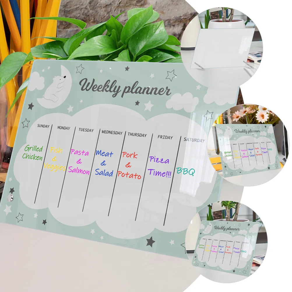 Acrylic Dry Erase Memo Board Desktop Weekly Planner To Do List Reusable Tabletop Whiteboard for Office