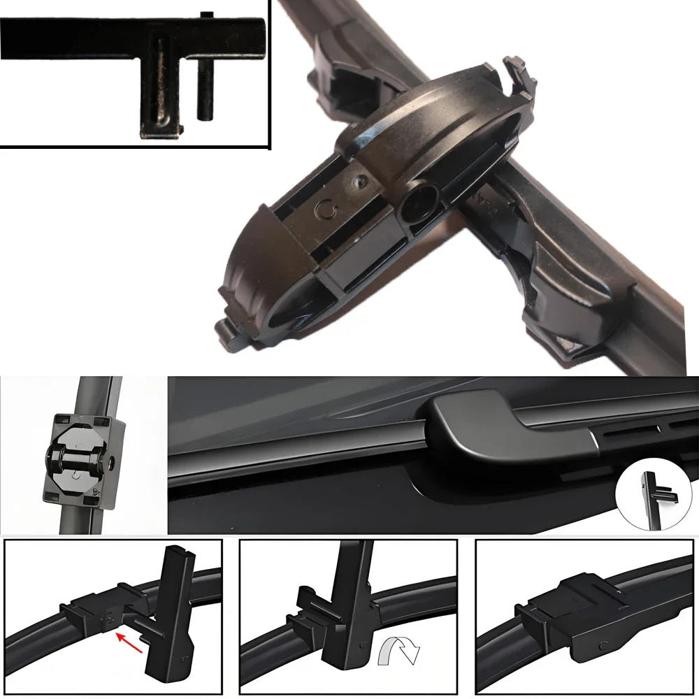 مجموعة شفرات الممسحة الأمامية والخلفية لسيارة بيجو 407 إستيت 407SW 2004 - 2010 نافذة الزجاج الأمامي 28 "28" 11" #3