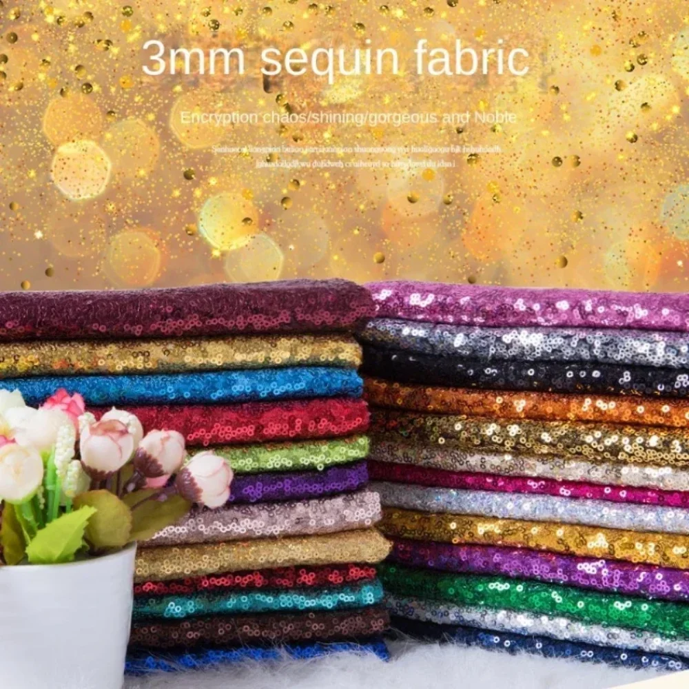

Sequin Multi-color Sparkling Mesh Fabric Stage Costumes Background Decoration Party Tablecloth Designer Cloth Diy Sew Per Meter