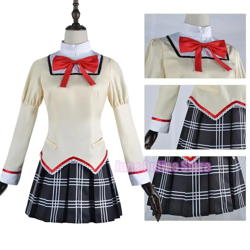 

Puella Magi Madoka Magica Kaname Madoka Cosplay Costume Akemi Homura Uniforms Miki Sayaka Tomoe Mami Schoolgirls' Skirt Suit