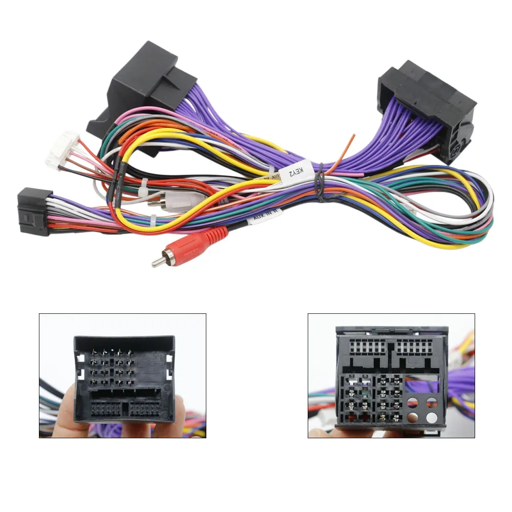 Car Stereo 16Pin Power Wiring Harness Adapter With CANBUS Box Retain CD For BMW X3 06-10 2DIN Head Unit Cable