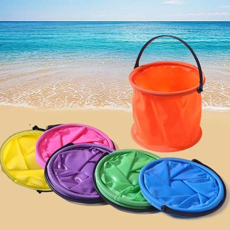 2/4Pcs Portable Folding Washing Pen Bucket Outdoor Beach Sand Pool Fishing Handheld Leisure Art Toys