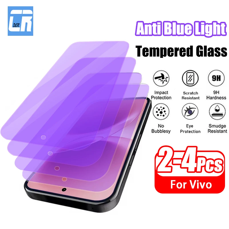 

2-4Piece Anti Blue-Ray Screen Protector for Vivo V70 Elite V70 SE High-Quality Tempered Glass for Vivo V70 Eye Protection Film