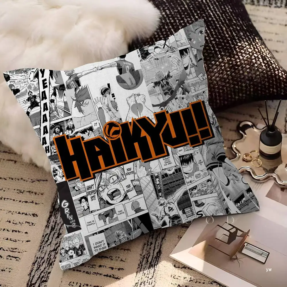 Haikyuus Anime Office Cushion Pillowcase Car Cushion Cover45X45CM Lumbar Pillowcase Sofa Pillowcover