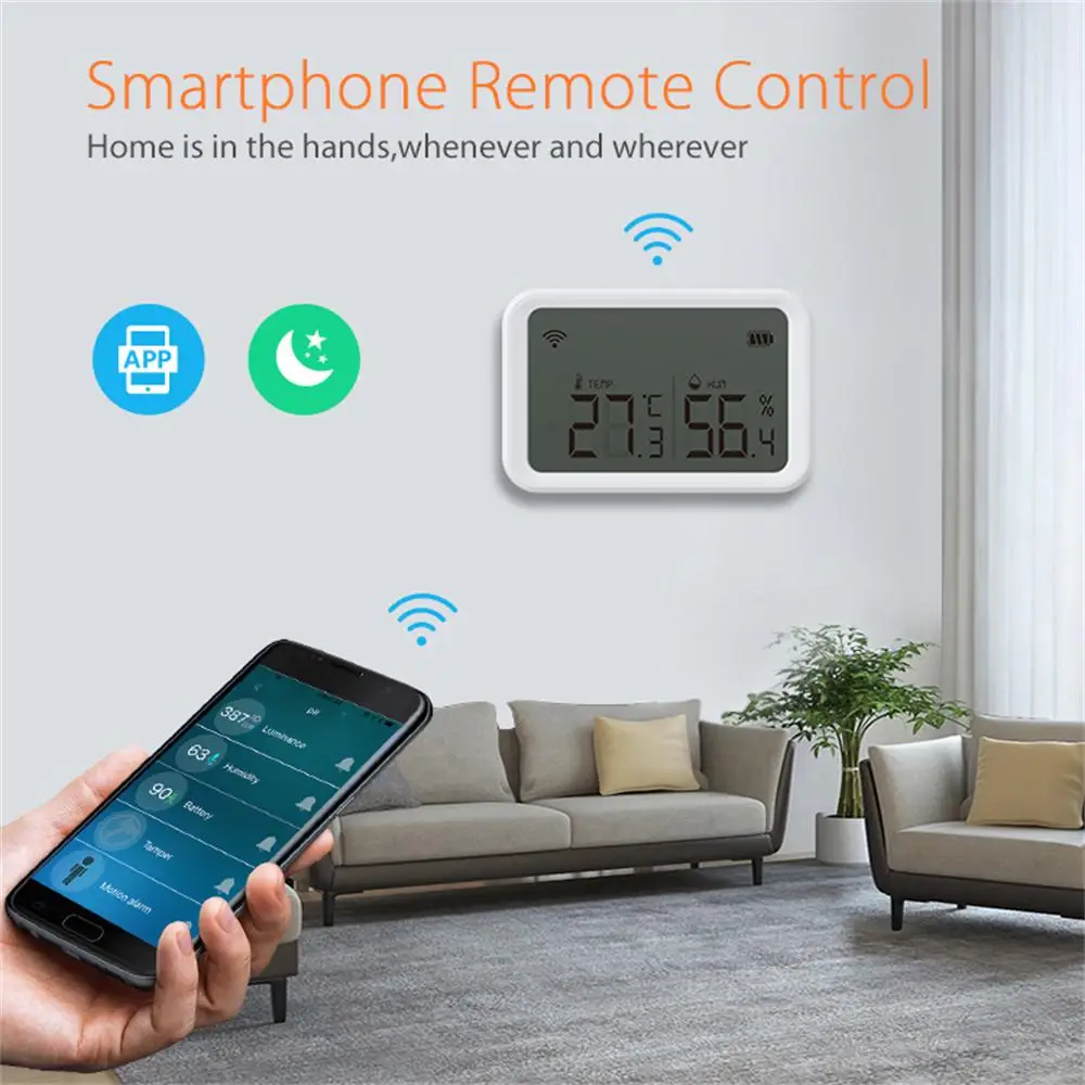 Tuya Smart HomeKit and ZigBee temperature and humidity two-in-one smart screen display transmission Sensor Alexa Google Smart Ho