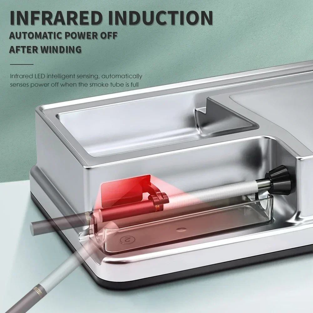 Intelligent Infrared Tobacco Filling Machine Free Switching 6.5 8.0MM Tube Cigarette Machine Injector Electric DIY Smoking Tools