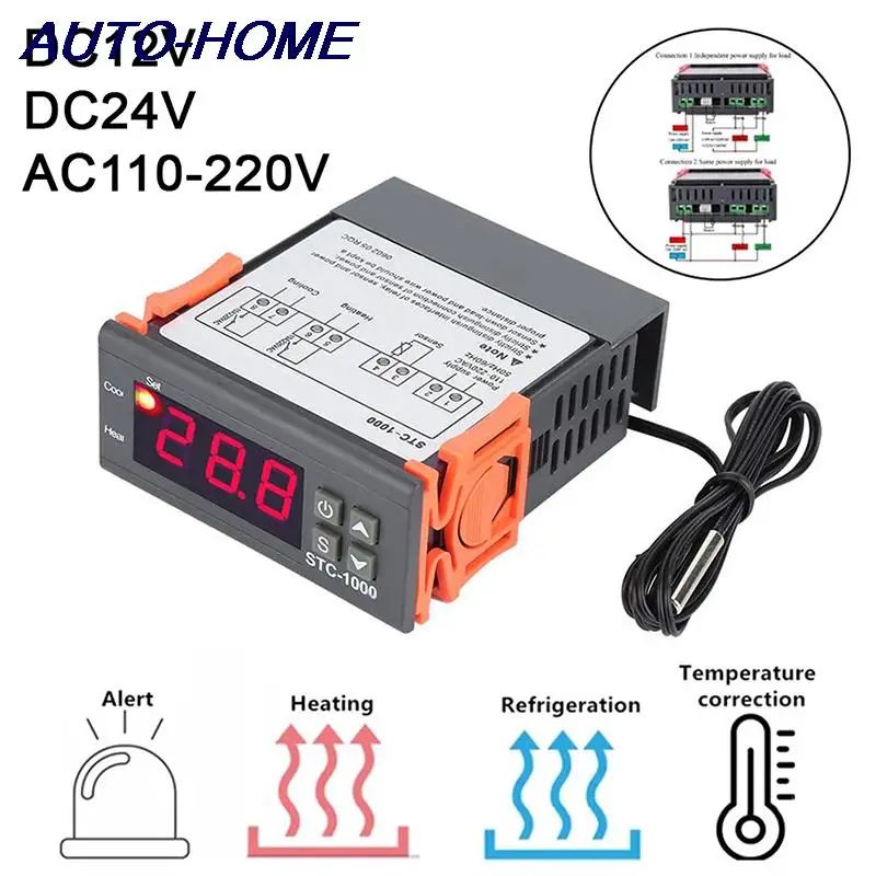 STC-1000 LED Digital Thermostat for Incubator Temperature Controller Thermoregulator Relay Heating Cooling DC12V 24V AC110-220V