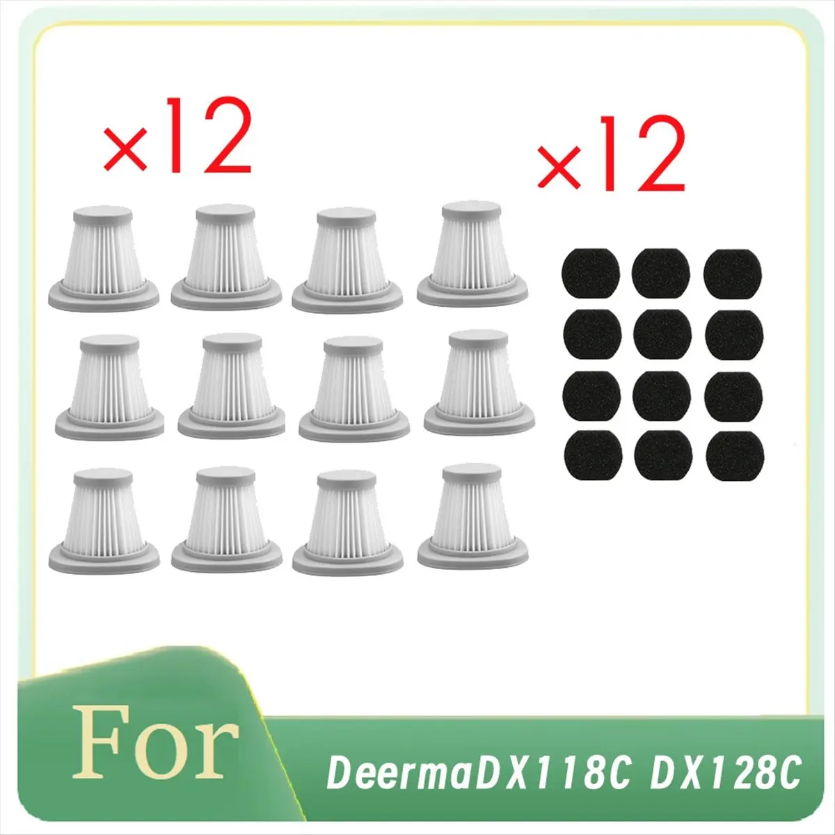 Precision Made -12 Pcs Hepa Filter Anti-Dust HEPA Filter for DX118C DX128C Portable Vacuum Cleaner Ultra Accessories