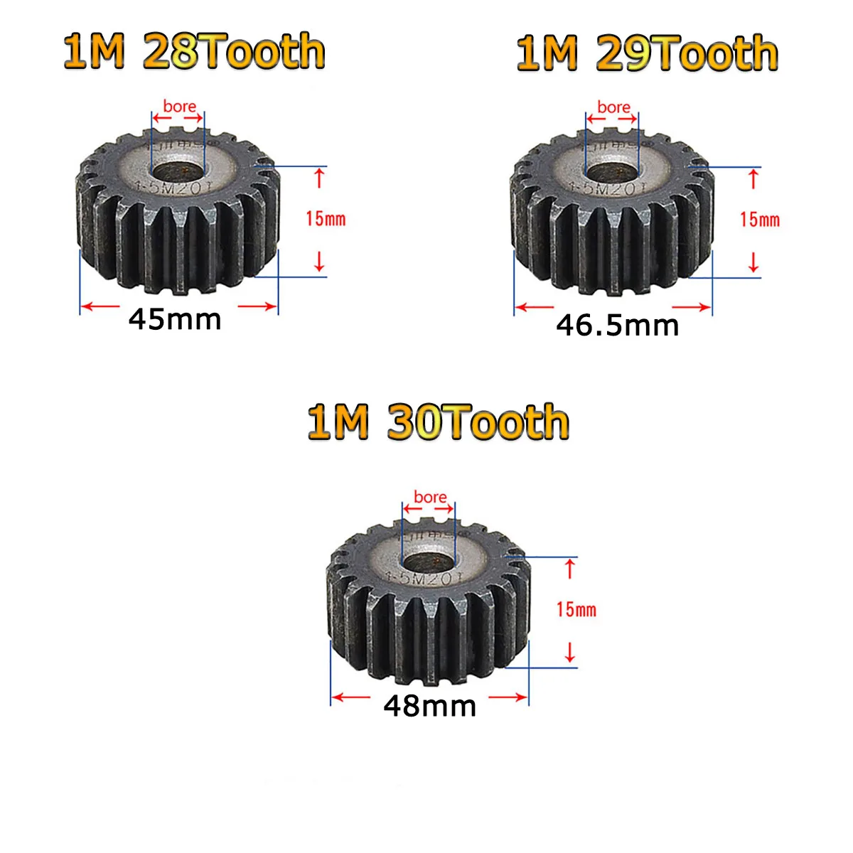 1.5 Mod 28 Tooth - 42 Tooth Spur Gear No Step 45# Steel Pitch 4.71mm Tooth Depth 3.375mm Process Hole For Motorcycle Metal Motor