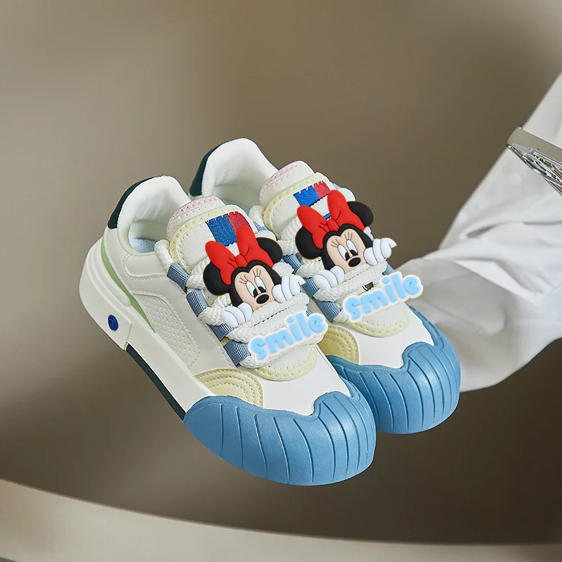 Disney mickey mouse sapatos casuais femininos nova minnie primavera e outono moda tênis aumentando dos desenhos animados tênis de corrida