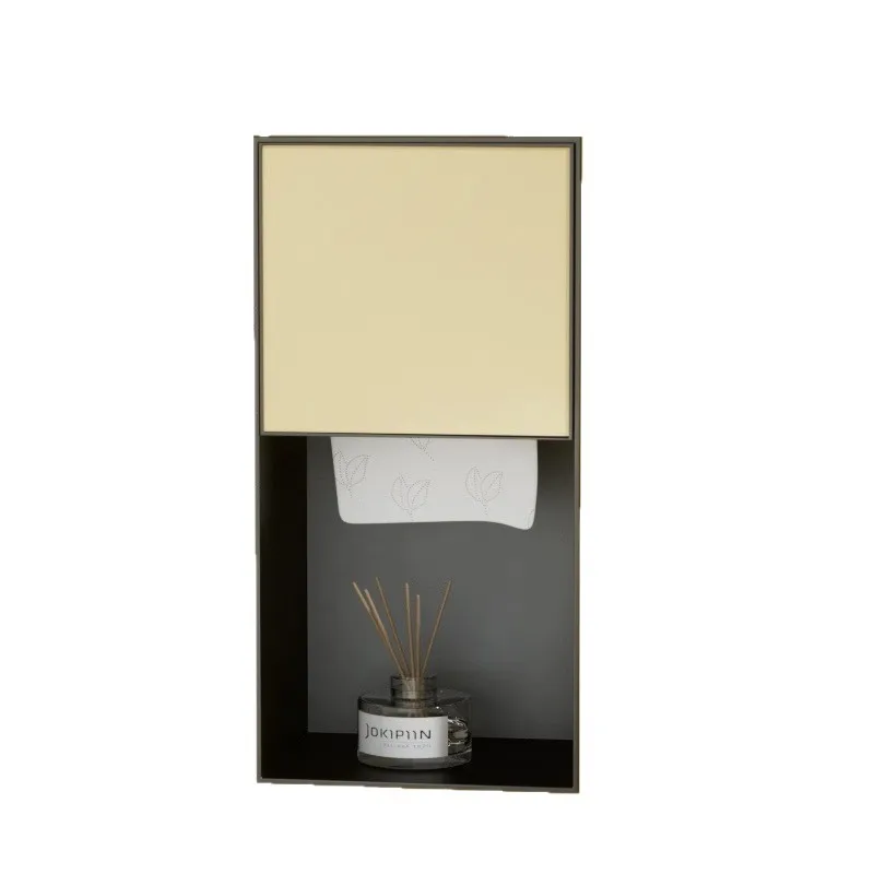 304 Stainless Steel Embedded Wall Niche Hidden Trash Can Tissue Box Integrated Cabinet for Bathroom Toilet Wall Installation