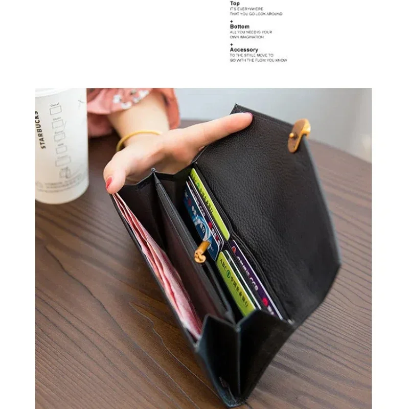 Women's new fashion hundred bypass layer soft cowhide purse holding bag coin wallet card bag money clip