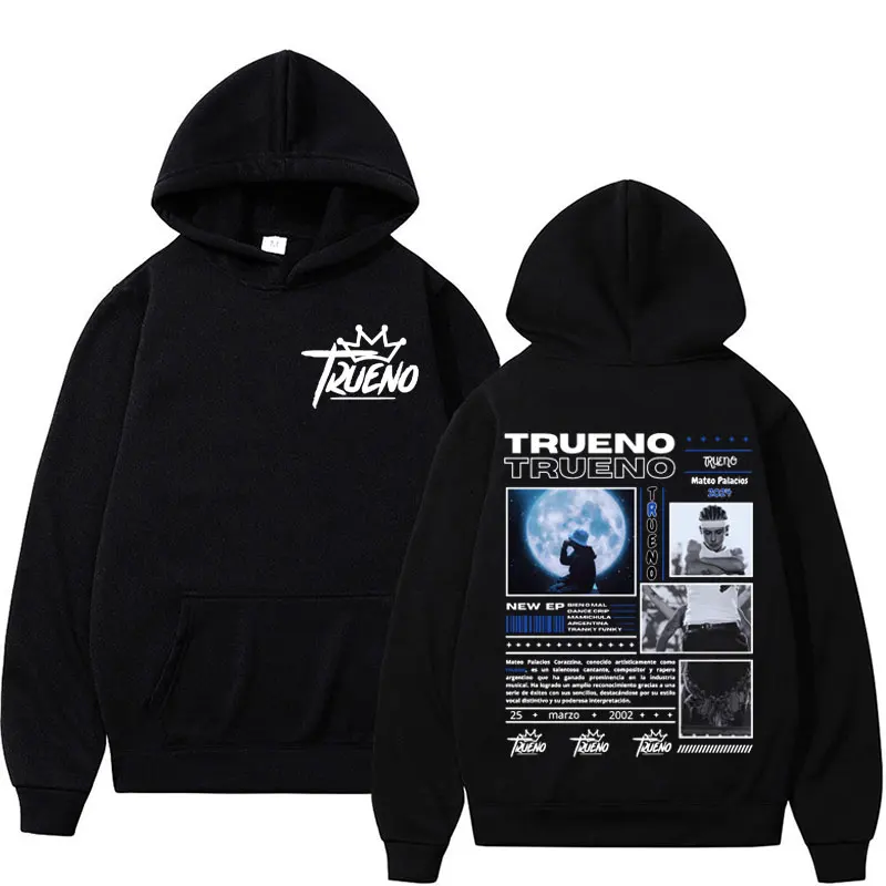 Rapper Trueno Album Cover Hoodie Male Harajuku Hip Hop Punk Rock Hoodies Men Women High Quality Fashion Casual Fleece Sweatshirt