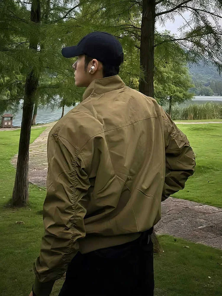 

Military een Stand Collar Pilot Trainer Jaet Men's ort Sle Autumn Coat American Retro High-End Feeling Outerwear