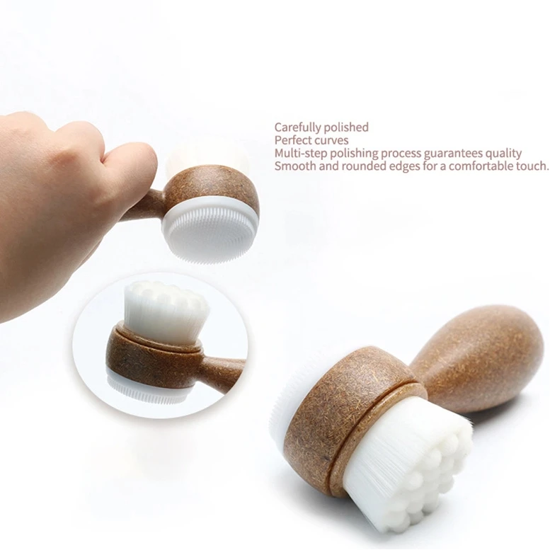 Dupla face limpador facial cravo remoção poros limpador esfoliante escova facial coco shred lidar com escova facial