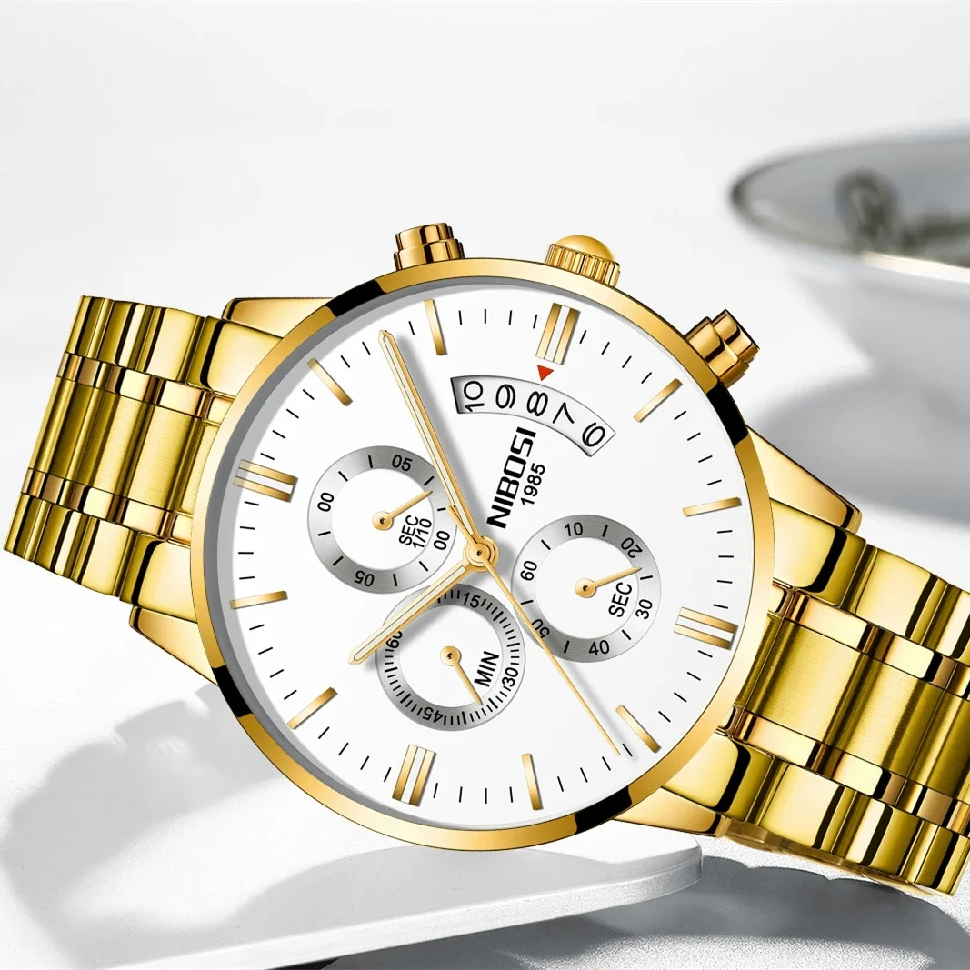 NIBOSI-Montre de Luxe à Quartz pour Homme, Top Marque, Mode, Date existent, Étanche, Shoous, Horloge, Reloj zones bre, 2024