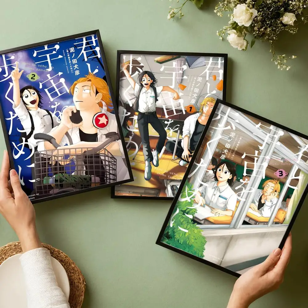 

To W-Walk the C-Cosmos With You Poster Stickers HD Painting Self-Adhesive Art for Bedroom Living Room Home Decor Decals Gift