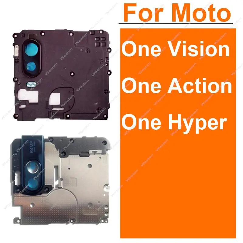Cubierta de placa base para Motorola Moto One Vision One Action One Hyper, carcasa de soporte de placa base con piezas de marco de lente de cámara trasera
