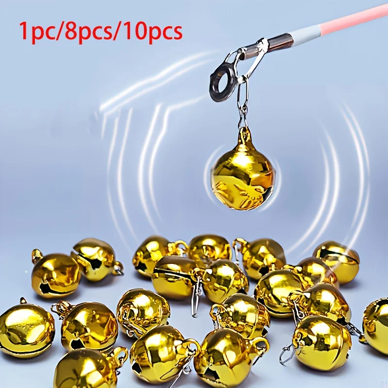 8Pcs Fishing Bite Alarm Bells, Portable Essential Fishing Tools for Anglers, Lightweight Warning Bells for Night & Day Fishing