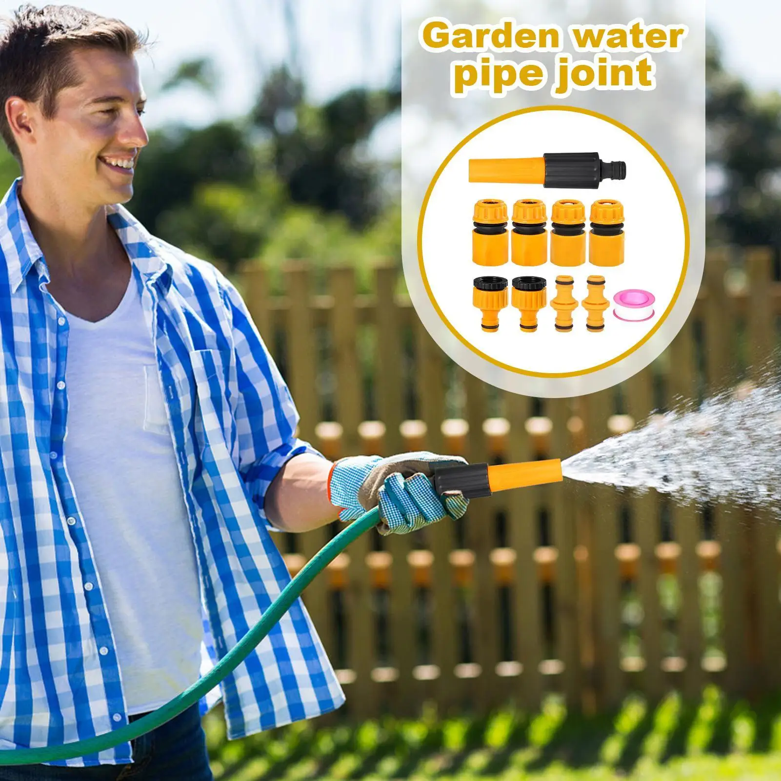 

Water Hose Connector Outdoor Garden Hose Adapter Fittings 1/4 Inch Fittings Adapter Weather Resistant Design For Water Faucet