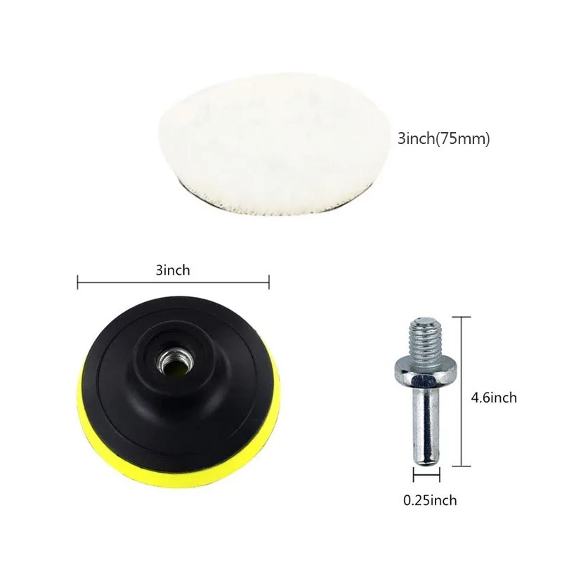 5Pcs/Set Wool Polishing Disc Waxing Buffing Polishing Pad 75mm Car Paint Care Polisher Machine Pads Auto Beauty Accessories