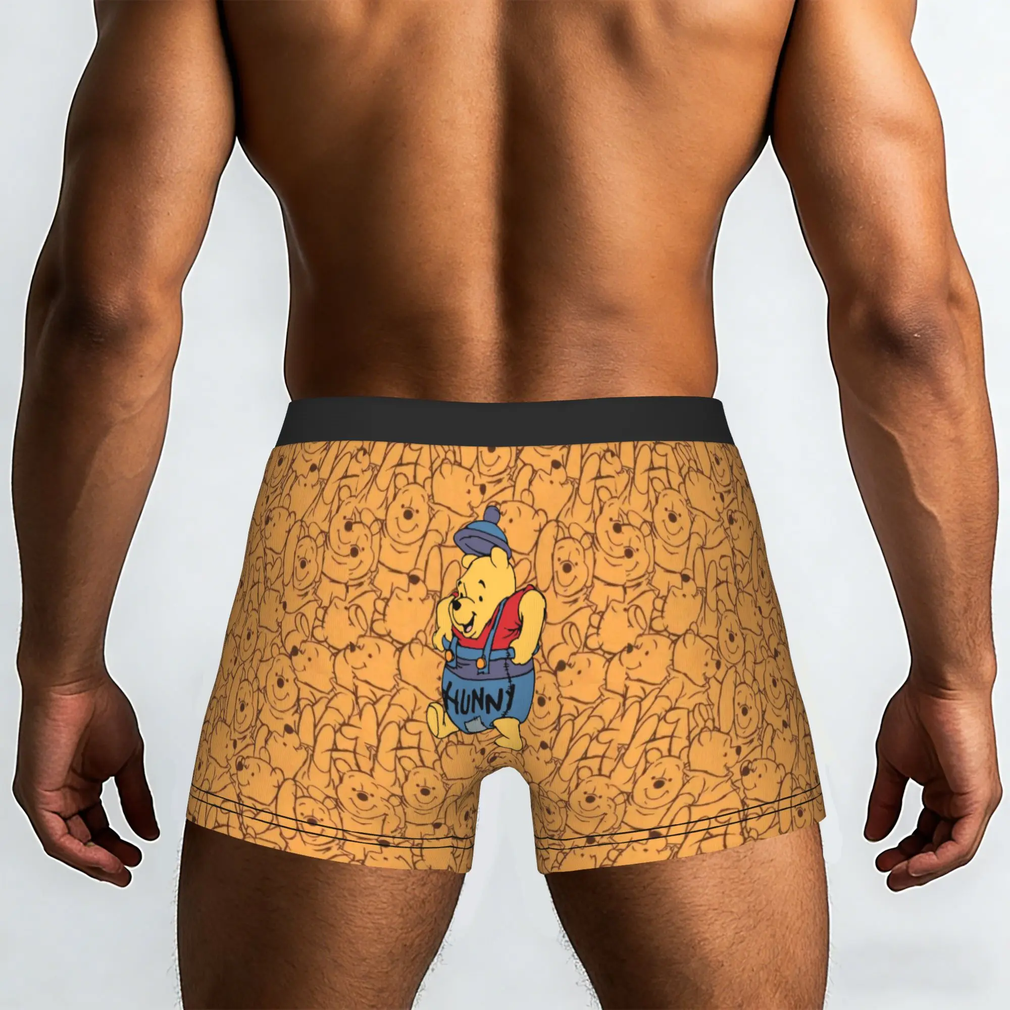 Customized Novelty W-Winnie Anime The Pooh Boxers Shorts Panties Men's Underpants Breathable  Briefs Underwear