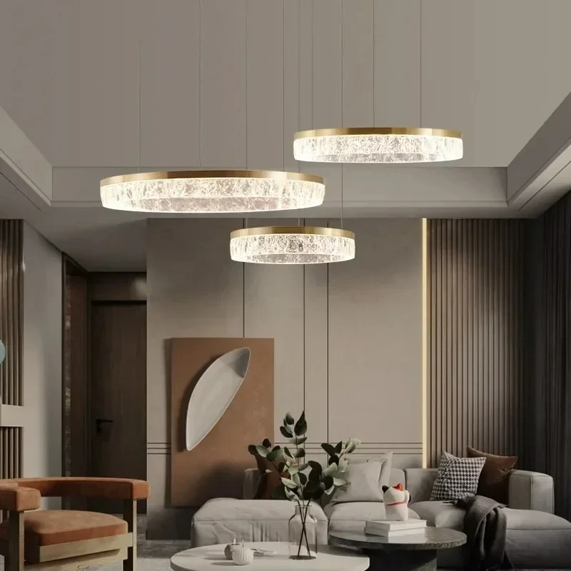 Imagem -04 - Modern Loop Led Chandelier For Living Room Lâmpada de Quarto Simples Lâmpada para Sala de Jantar Designer Ring Light Home Appliance Luxo