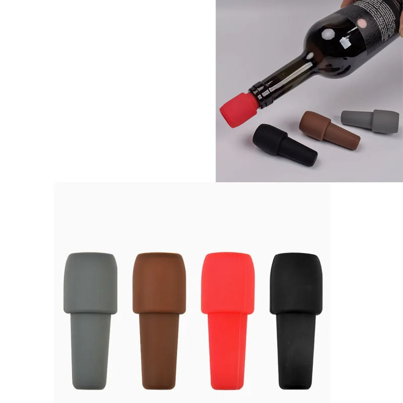 

4PCS Universal Red Wine Bottle Stopper with Soft Silicone Double Seal Bottle Stopper and Cap Bar Wine Utensils Kitchen Tools